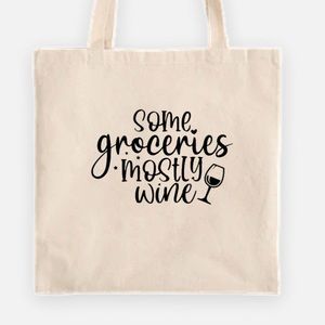Some groceries mostly wine tote bag